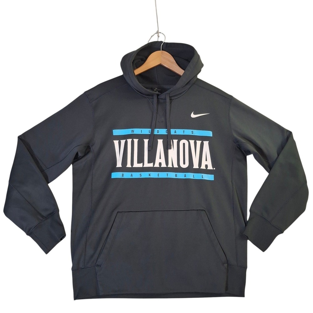 Nike Villanova Wildcats Basketball Dri-FIT Hoodie Mens Medium Gray Sweatshirt